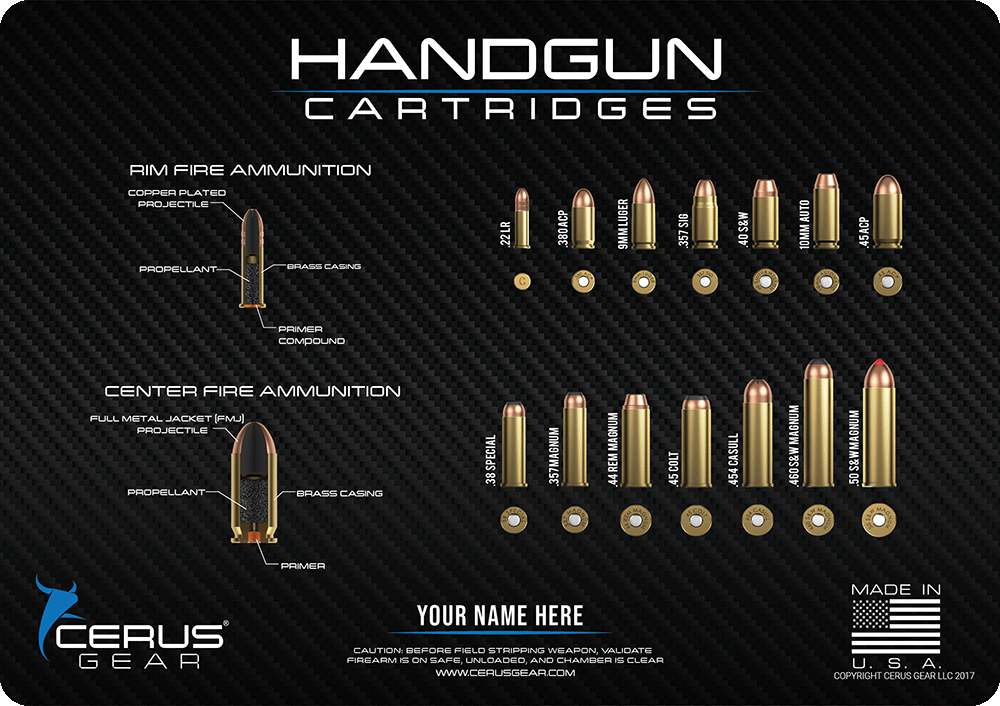*CUSTOM* Handgun Cartridges Gun Mat