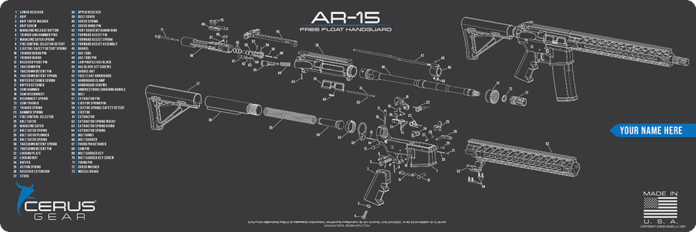 *CUSTOM* AR-15 Free Float Handguard Schematic Rifle Mat