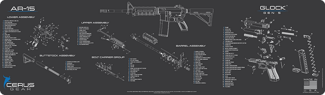 AR-15 & Glock Gen 5® Schematic Combo Magnum Gun Mat