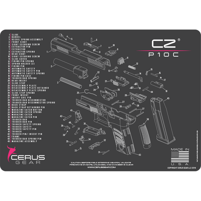 Womens P10C firearm maintenance mat