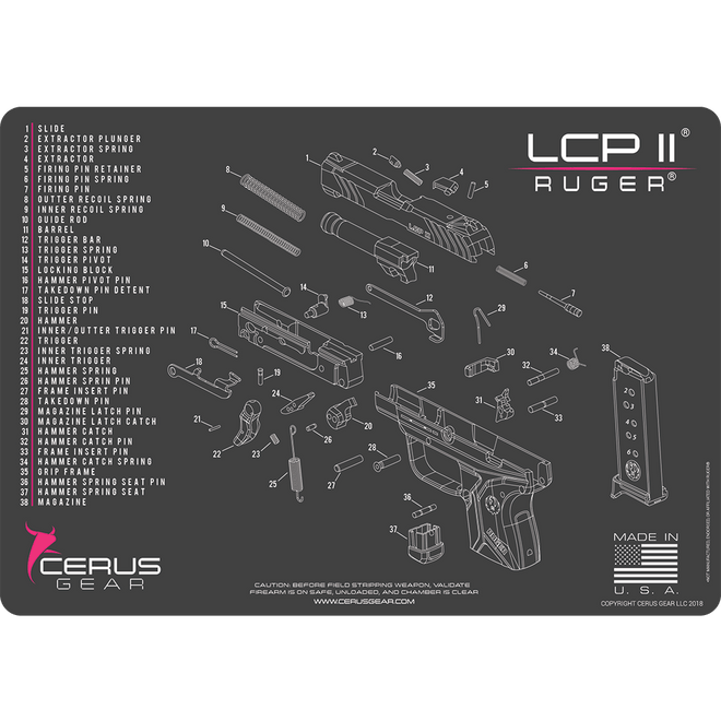LADY'S GUN CLEANING MAT CCW 380