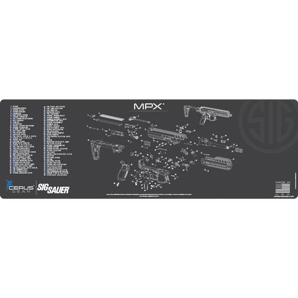 MPX Gun cleaning mat parts list armors mat