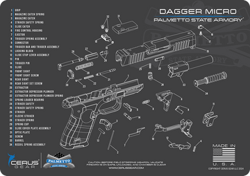 Palmetto State Armory Dagger Micro Schematic Handgun Mat