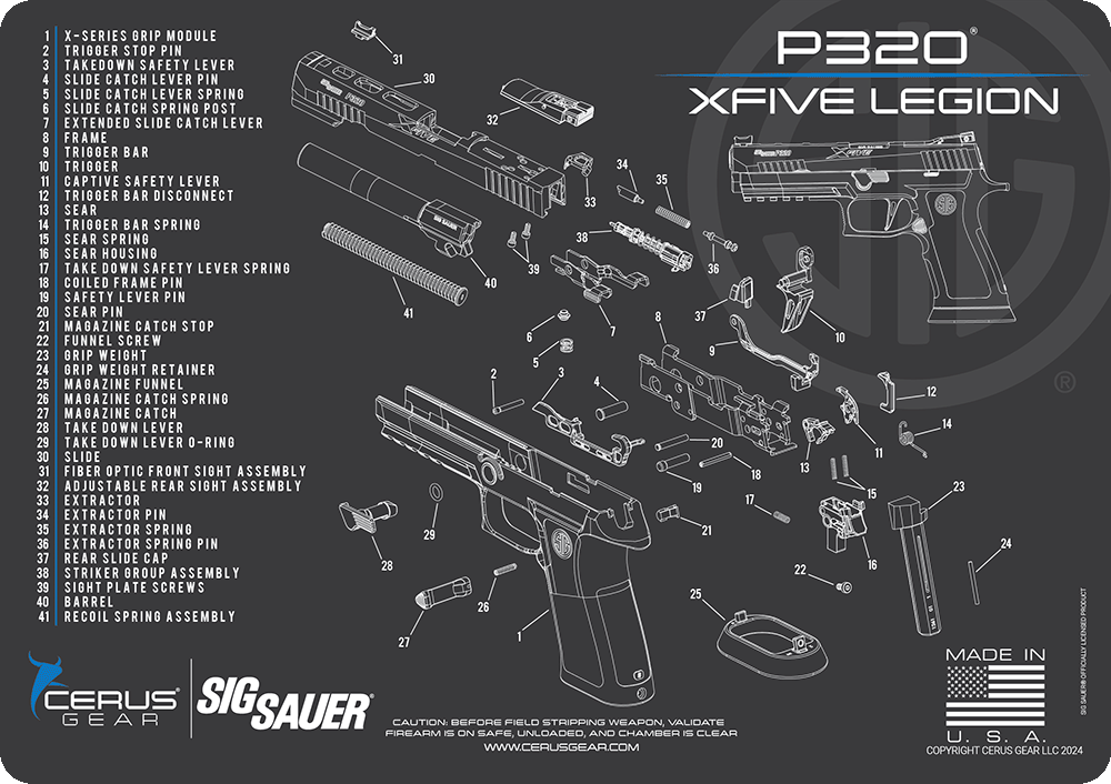 SIG SAUER® P320 X-Five Legion Cleaning Mat | Cerus Gear