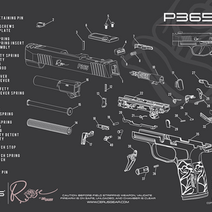 Sig Sauer P365XL Rose Parts Diagram Handgun Cleaning Mat