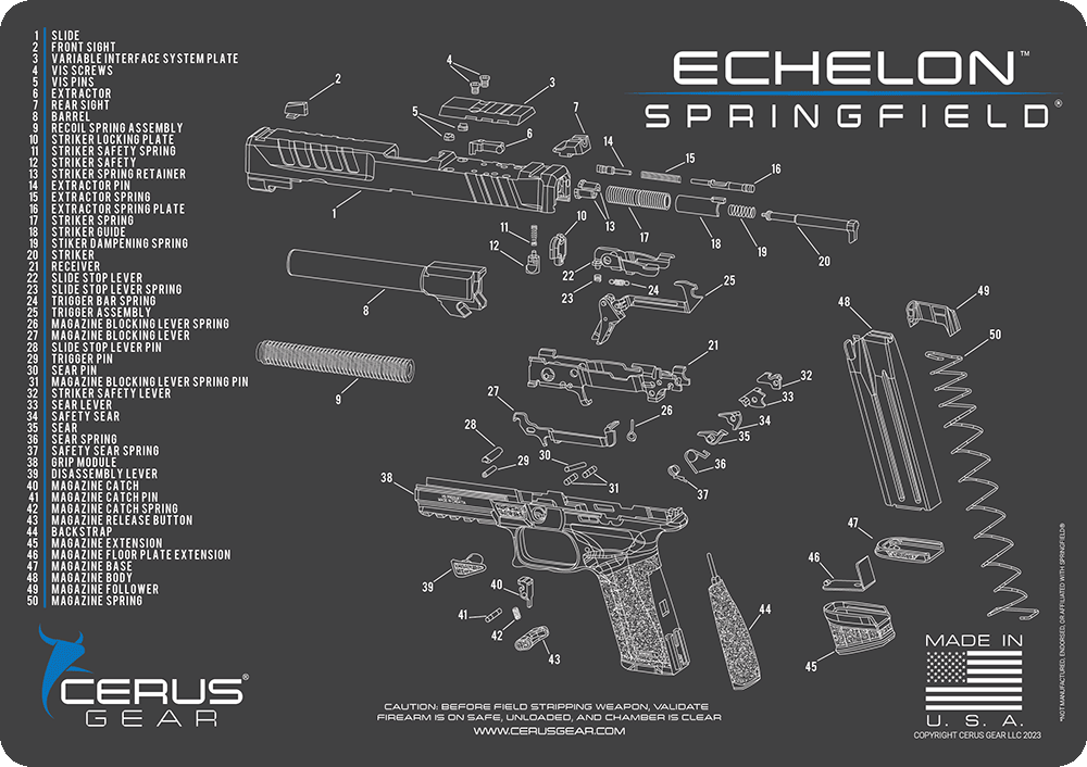 Springfield® Echelon™ Schematic Handgun Mat