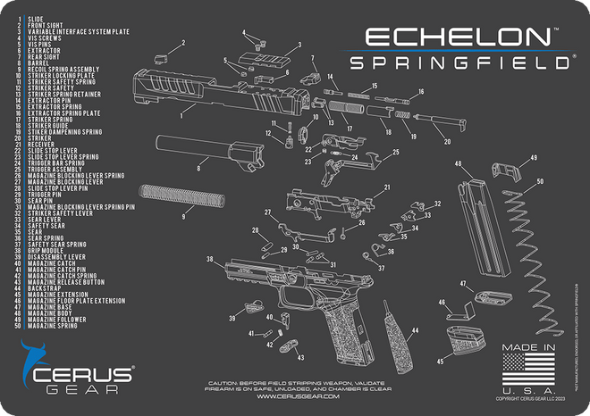 Springfield® Echelon™ Schematic Handgun Mat