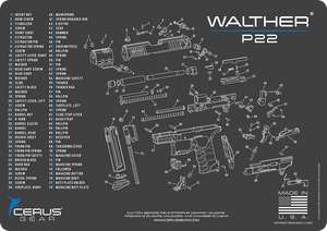 Walther P22 Parts Schematic ProMat Firearm Cleaning Mat