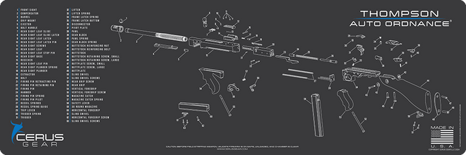 Auto Ordnance® Thompson Schematic Rifle Mat