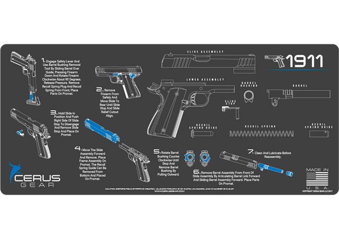 1911 Instructional Gun Mat