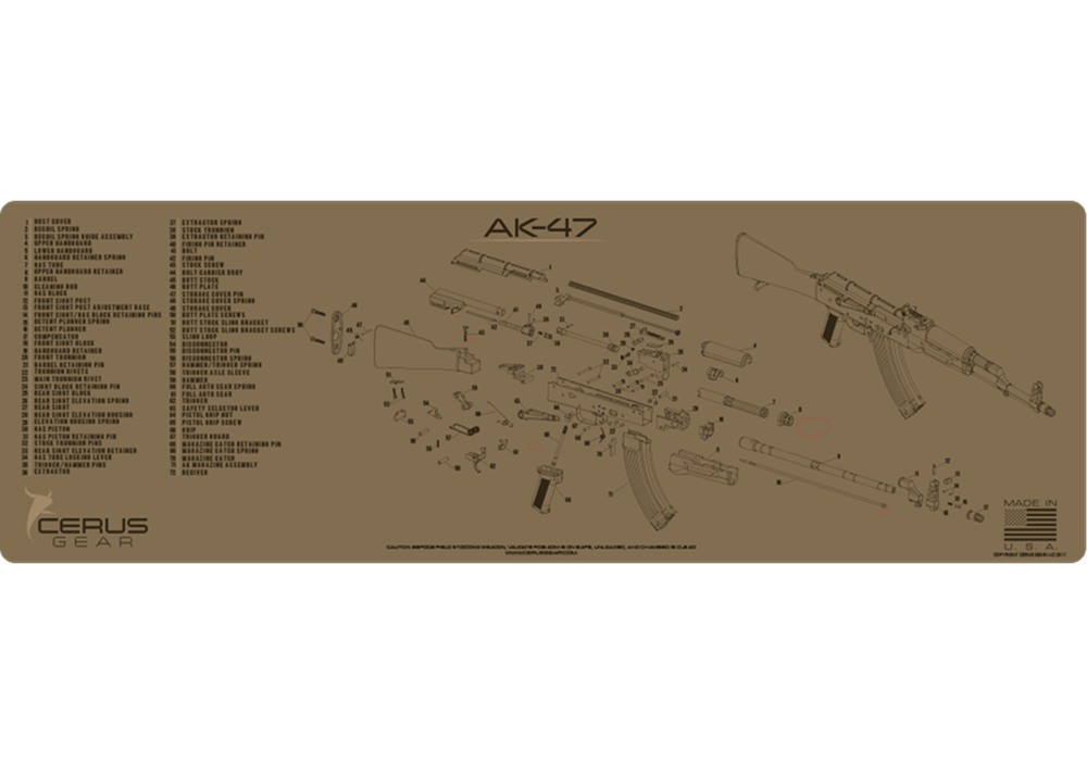 AK-47 Schematic Rifle Mat