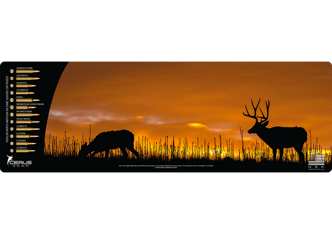 Mule Deer Sunset Wildlife Gun Mat