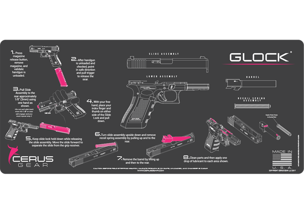 Glock Disassembly Instructional Gun Cleaning Mat