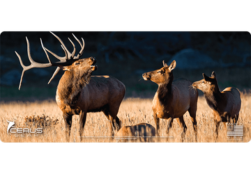 Bull Elk with Herd Wildlife Gun Mat