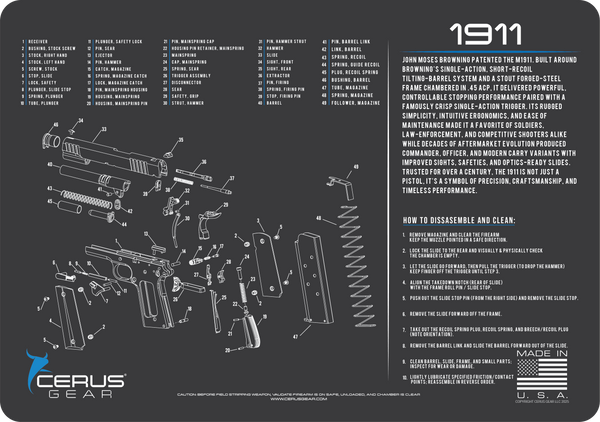 1911 Schematic and History Bench Mat