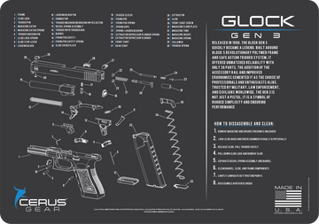 Glock Gen 3 Schematic and History Bench Mat