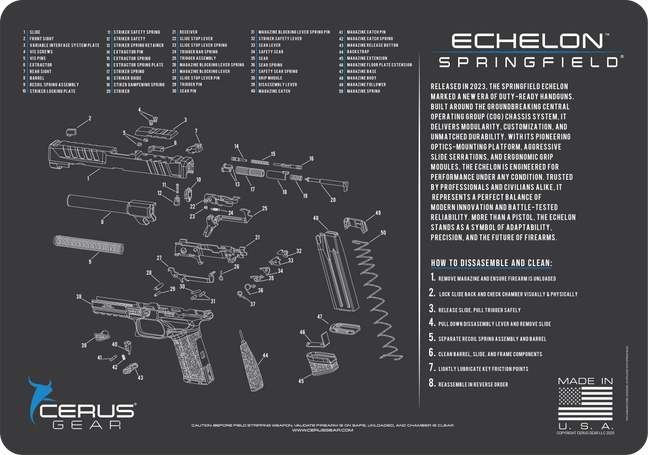 Springfield® Echelon™ Schematic and History Bench Mat