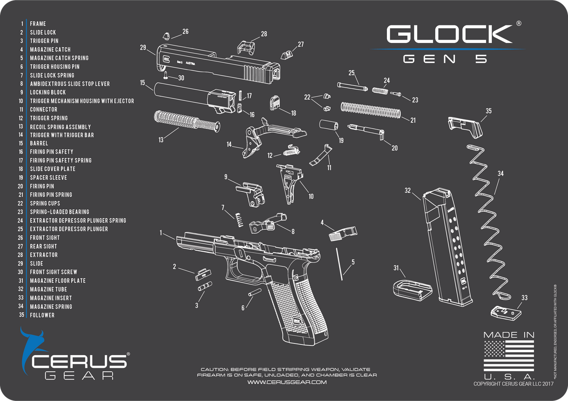 Glock® Gen5 Schematic Handgun Mat