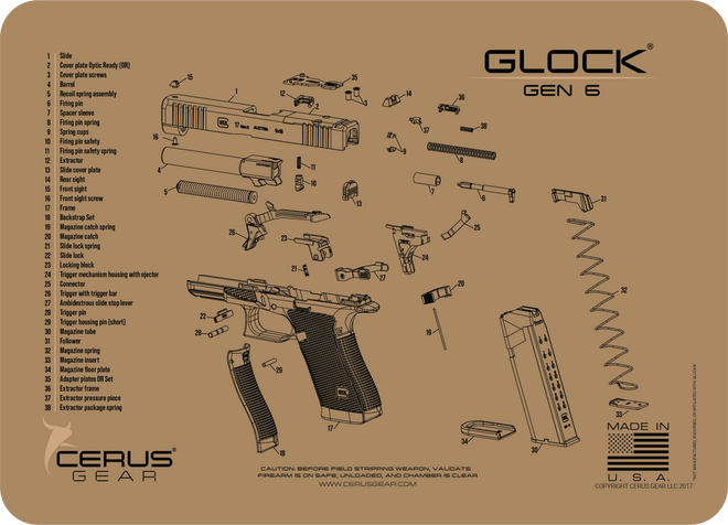 Glock® Gen6 Schematic Handgun Mat