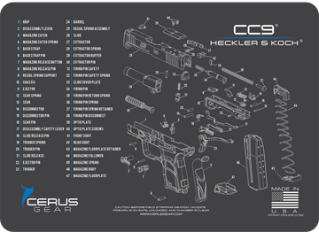 Heckler & Koch® CC9® Schematic Handgun Mat