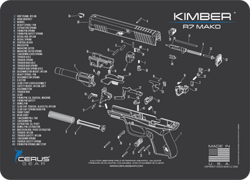 Kimber® R7 Mako Schematic Handgun Mat
