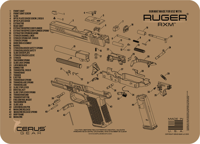 Ruger® RXM® Handgun Schematic Gun Mat