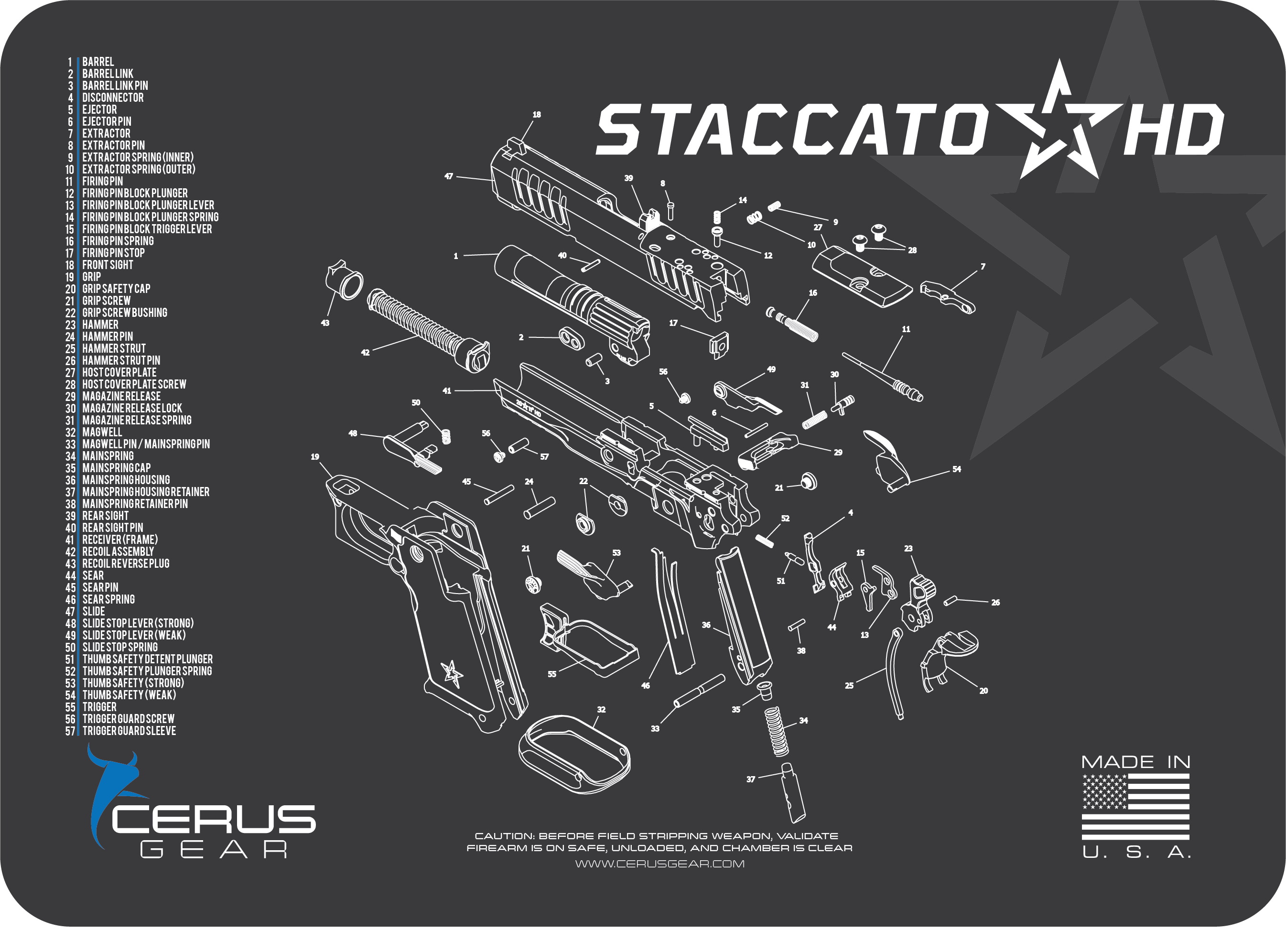 Staccato HD® Schematic Handgun Mat