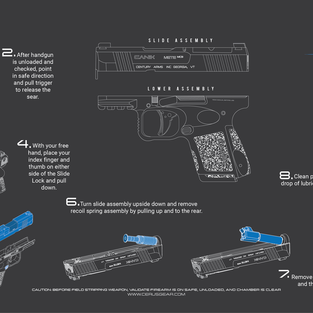 Canik METE MC9 Instructional Gun Cleaning Mat