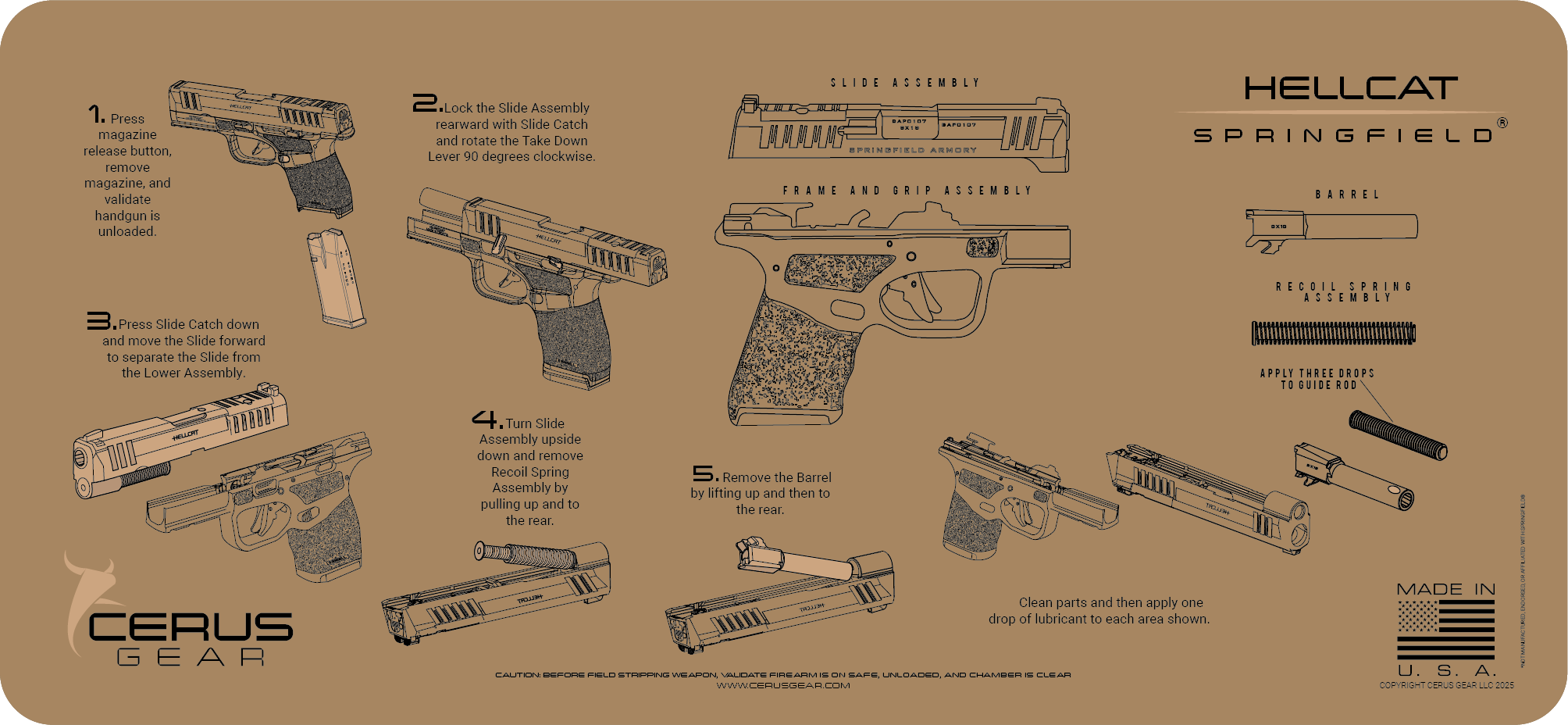 Springfield® Hellcat Instructional Gun Mat