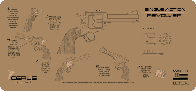 Single Action Revolver Instructional Gun Mat