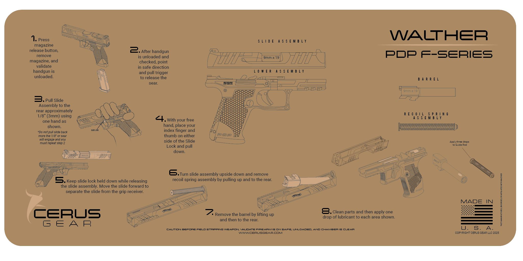 Walther® PDP-F-Series® Instructional Mat
