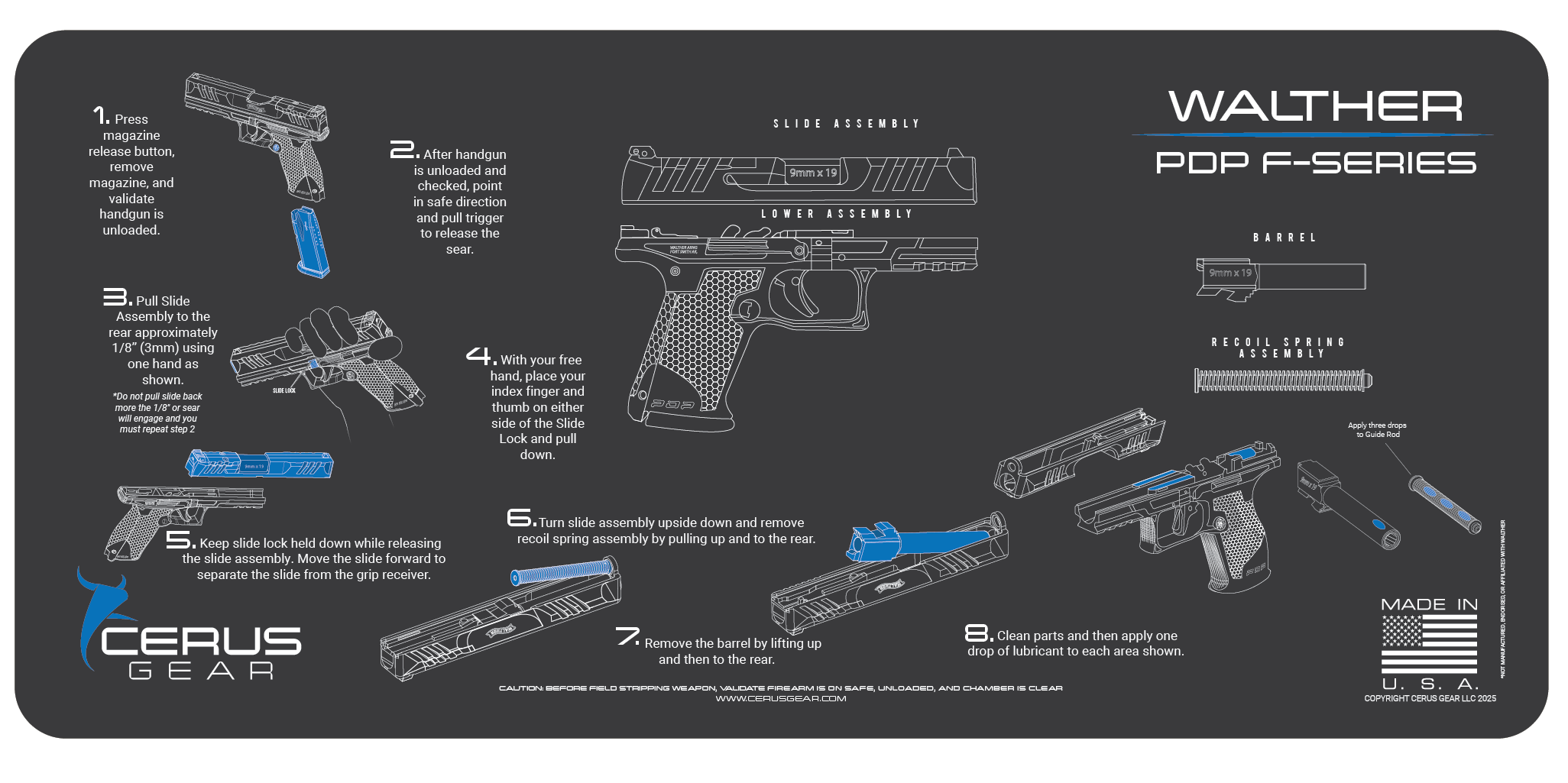 Walther® PDP-F-Series® Instructional Mat