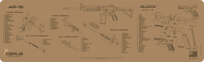 AR-15 & Glock Gen 3® Schematic Combo Magnum Gun Mat