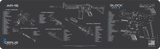 AR-15 & Glock Gen 3® Schematic Combo Magnum Gun Mat