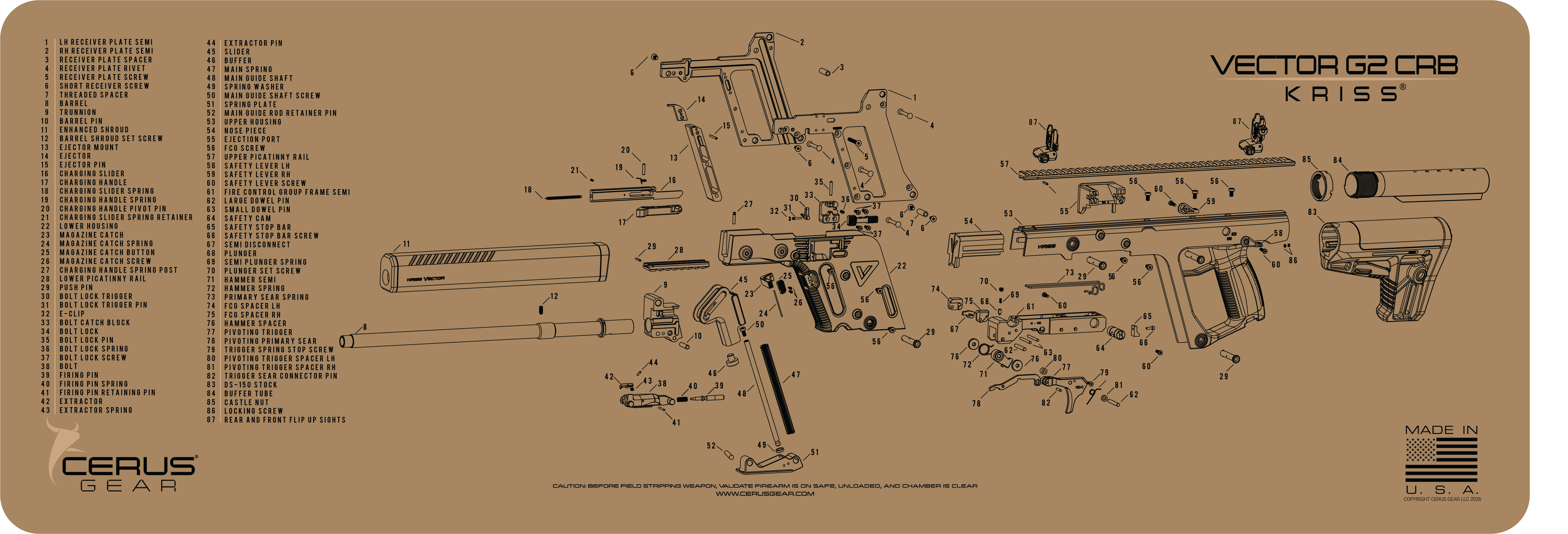 Kriss Vector Schematic Rifle Mat