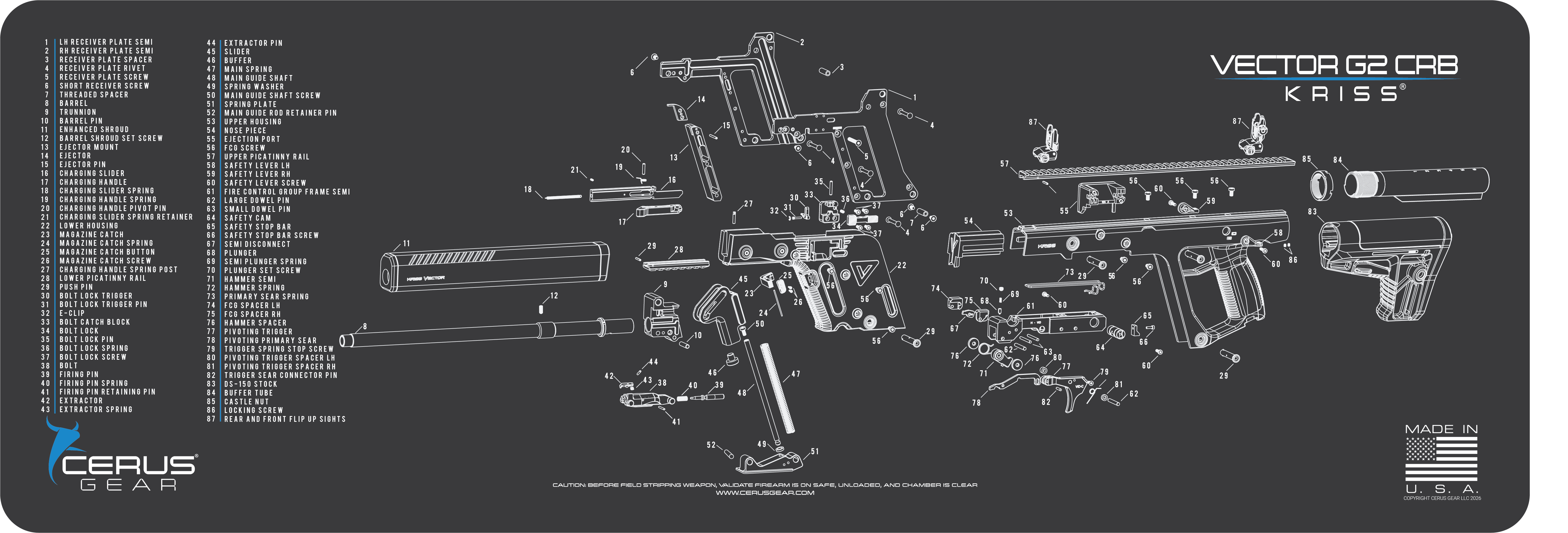Kriss Vector Schematic Rifle Mat