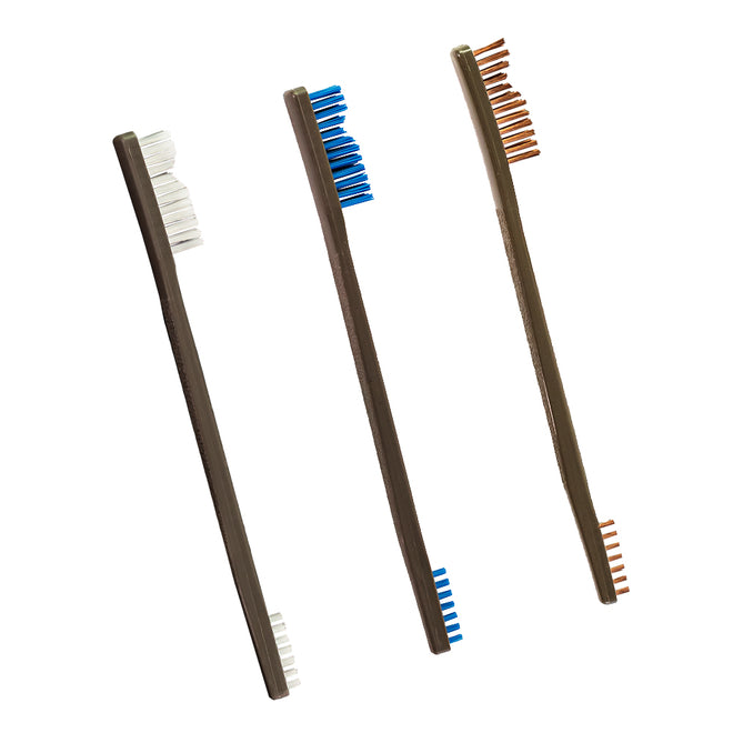 3 Pack All Purpose Brushes (Nylon/Blue Nylon/Bronze)