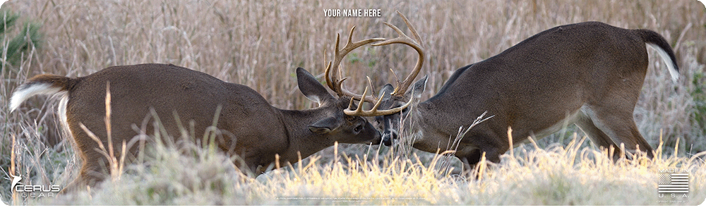*CUSTOM* Whitetail Bucks Fighting Wildlife Magnum Gun Mat