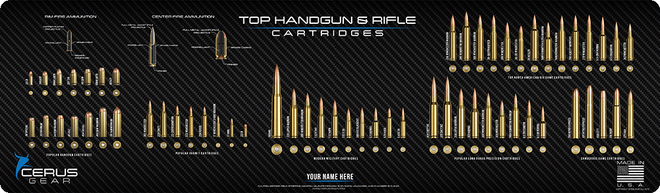 CUSTOM* Top Handgun and Rifle Cartridges Magnum Gun Mat