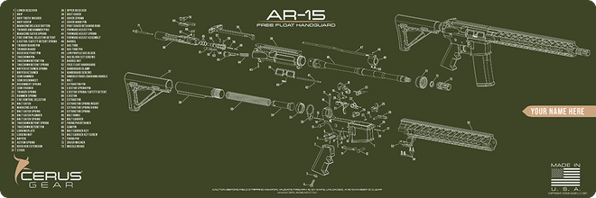 *CUSTOM* AR-15 Free Float Handguard Schematic Rifle Mat