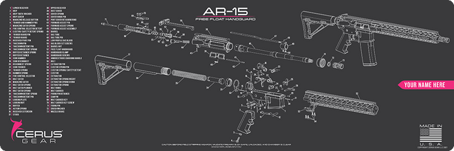 *CUSTOM* AR-15 Free Float Handguard Schematic Rifle Mat