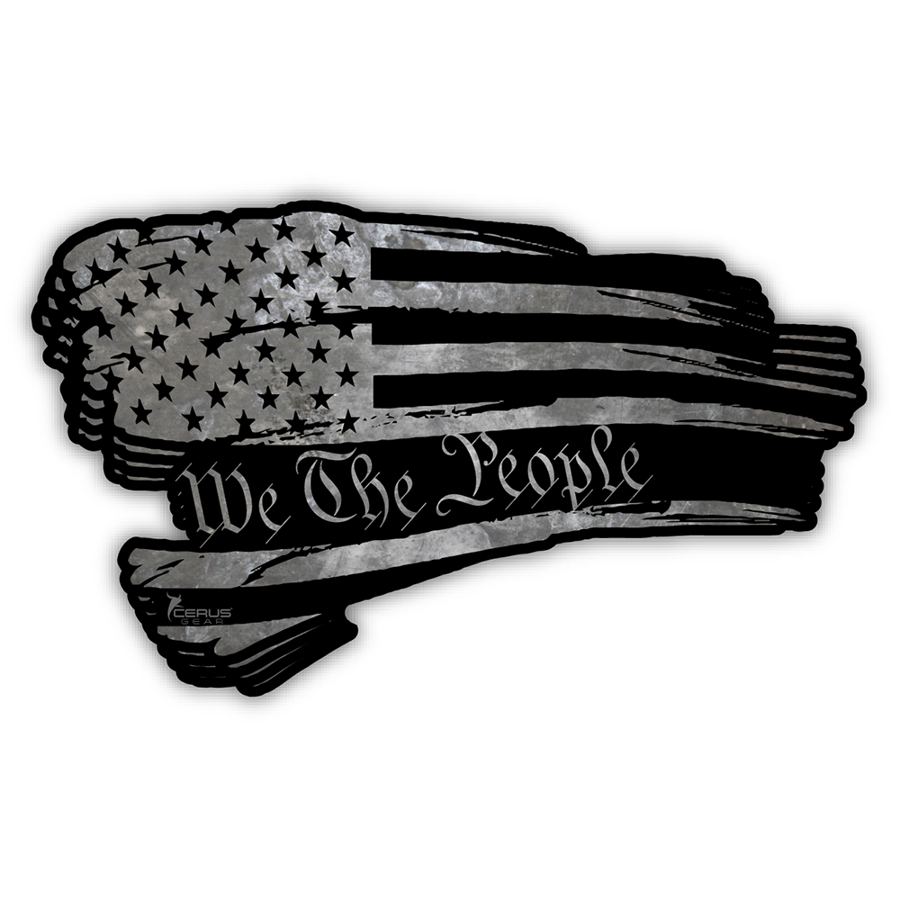 We The People Flag Decal Die Cut Sticker Indoor/Outdoor Use Size: 2" x 3.5"
