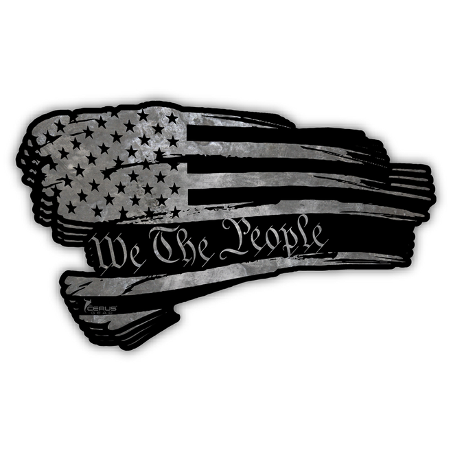 We The People Flag Decal Die Cut Sticker Indoor/Outdoor Use Size: 2" x 3.5"