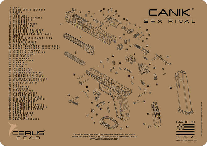 Canik® SFX Rival Schematic Handgun Mat