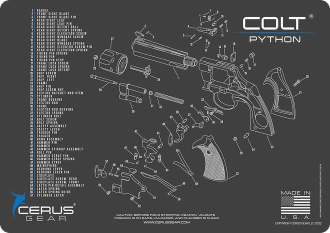 Colt® Python Schematic Handgun Mat