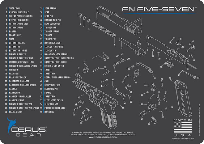 FN Five-seveN® Schematic Handgun Mat