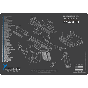 エアグルーブページ Ruger Max 9 Pistol Schematic Gun Cleaning Mat