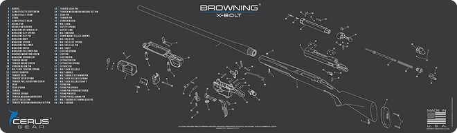 Browning X-Bolt Schematic Magnum Gun Mat