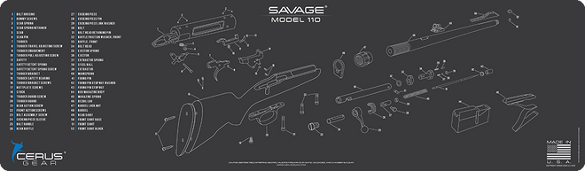 Savage Model 110 Schematic Magnum Gun Mat