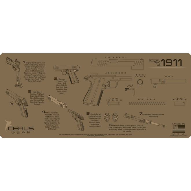 1911 cleaning pad with instructions tactical 